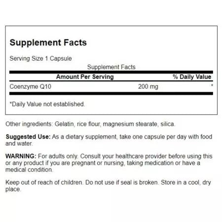 Swanson Coq10 Maximum Strength 200 mg Capsules