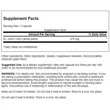 Swanson Full Spectrum St. John's Wort 375 mg Capsules