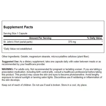Swanson Full Spectrum St. John's Wort 375 mg Capsules