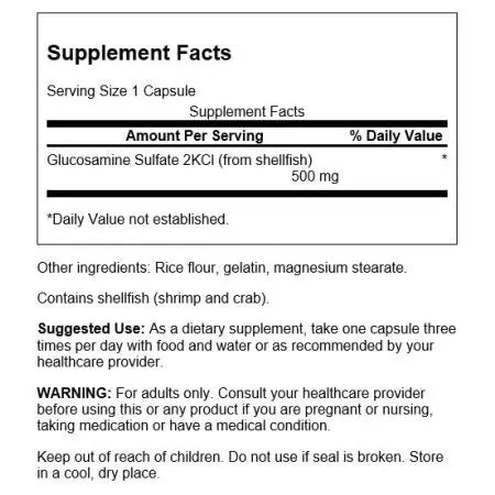 Swanson Glucosamine Sulfate 2KCL 500 mg 250 Capsules