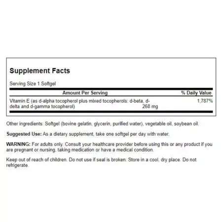 Swanson Vitamin E Mixed Tocopherols 400iu Softgels