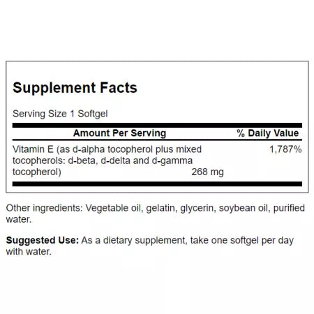 Swanson Vitamin E Mixed Tocopherols 400iu Softgels