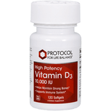 Vitamin D3 10,000 IU - 120 softgels - Protocol For Life Balance - welzo